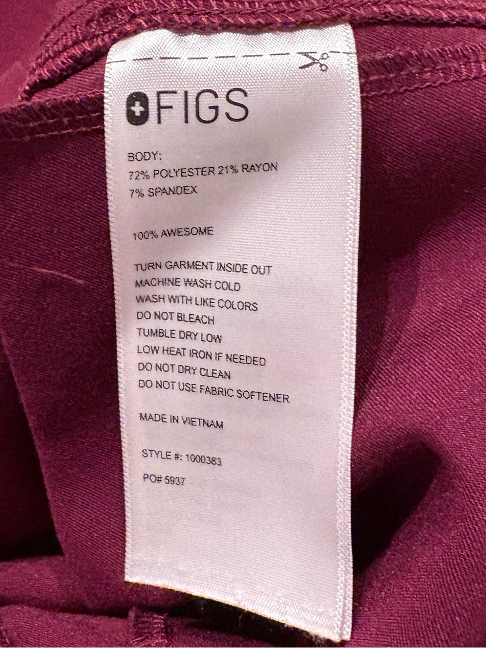 FIGS Rafaela Jogger Scrubs Burgundy Jumpsuit - Picture 7 of 8